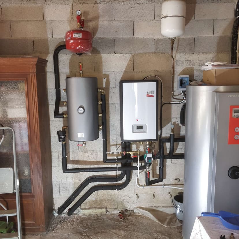 Installation complète d'une pompe à chaleur air/eau